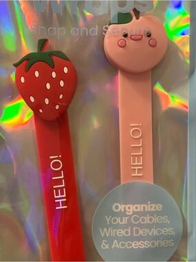 Strawberry & Pink Hello Cable Wraps